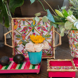 Bamboo Birds Enameled Chang Mai Tray 12x12