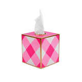 Buffalo Plaid Tissue Box Cover - Pink