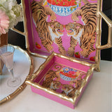 Tigers Enameled Chang Mai Tray 6x6