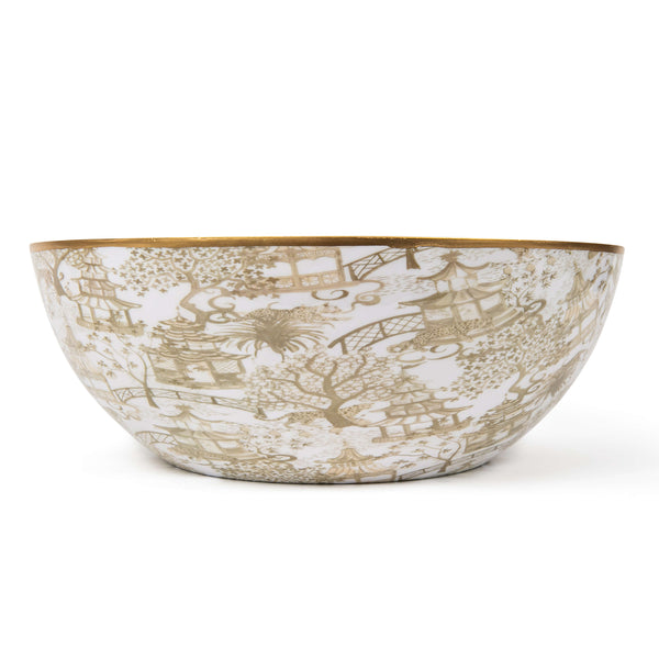 Garden Party Enameled Bowl - Taupe