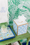 Cane Enameled Tissue Box Cover