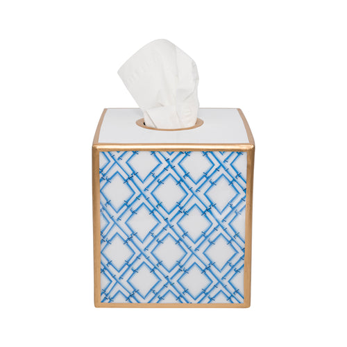 Cane Enameled Tissue Box Cover