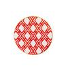 Cane Enameled Charger (4pk) White & Red