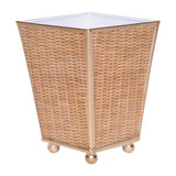 Rattan Enameled Square Cachepot Planter