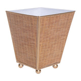 Rattan Enameled Square Cachepot Planter