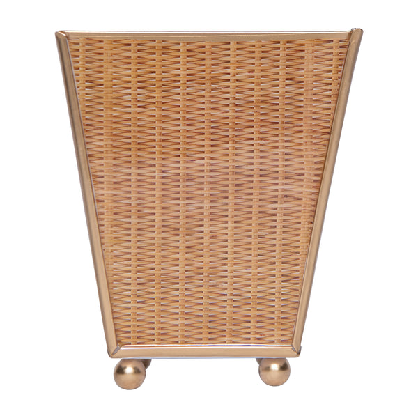 Rattan Enameled Square Cachepot Planter