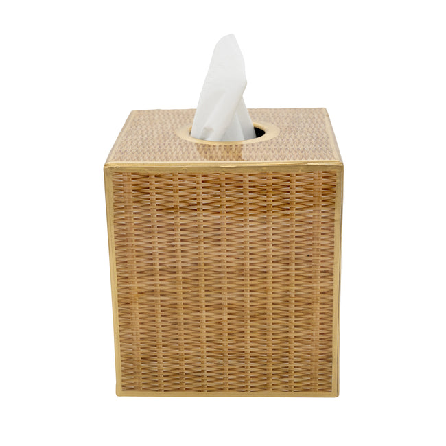 Rattan Enameled Tissue Box Cover