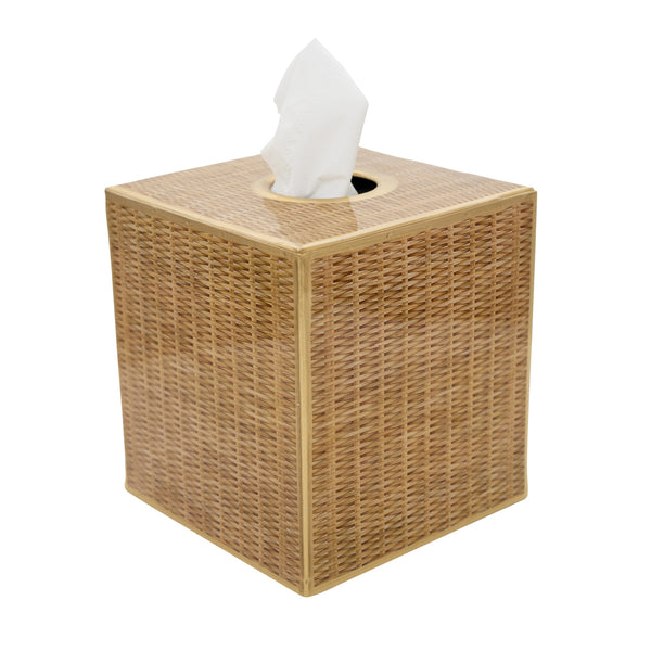 Rattan Enameled Tissue Box Cover