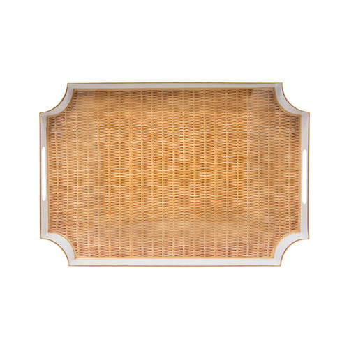 Rattan Enameled Jaye Tray