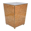 Rattan Enameled Square Wastebasket