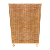 Rattan Enameled Square Wastebasket