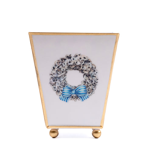 Awe Shucks Enameled Square Cachepot Planter 6