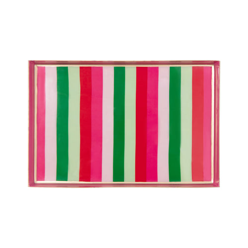 Joy Stripe Enameled Oliver Tray 8x12