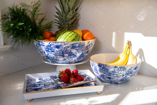 Garden Party Enameled Bowl - Blue