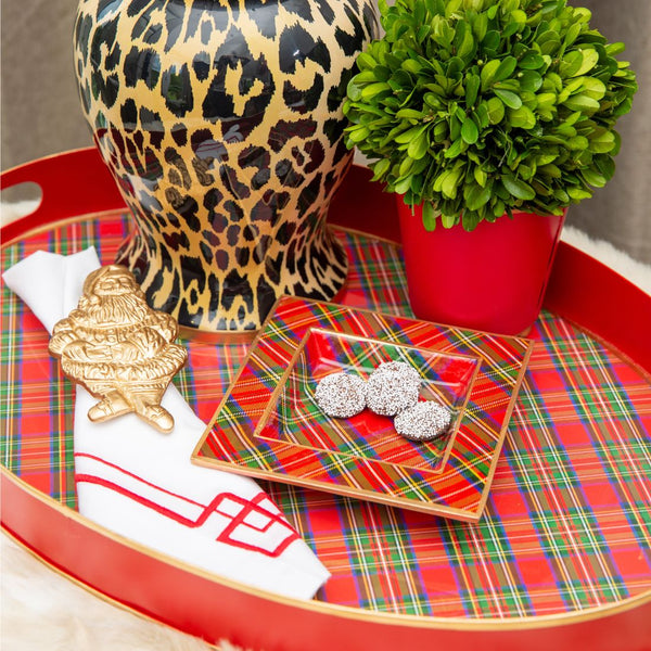 Royal Tartan Enameled Oval Tray