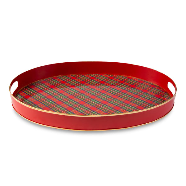 Royal Tartan Enameled Oval Tray