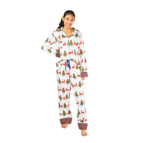 Royal Tartan Forest Luxe Sateen Full Pajama Set